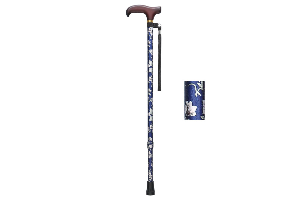 ベーシック 伸縮S 花柄青