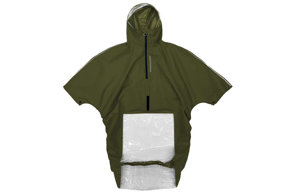 車いすレイン はおるっちゃ ポンチョ カーキ