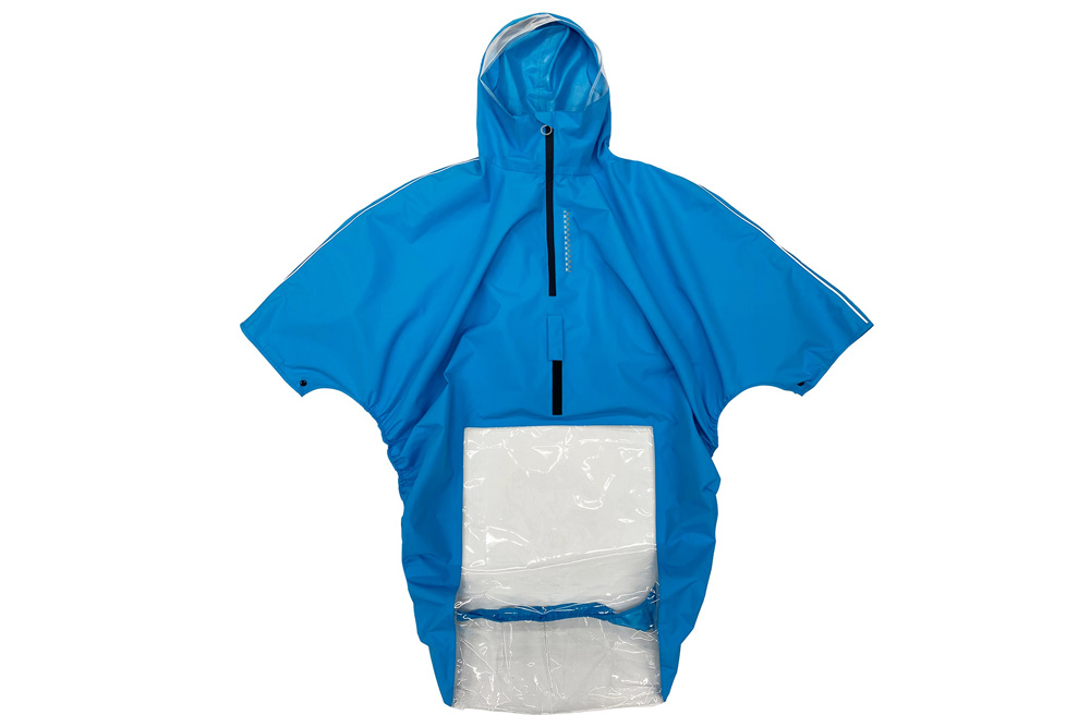 車いすレイン はおるっちゃ ポンチョ ブルー