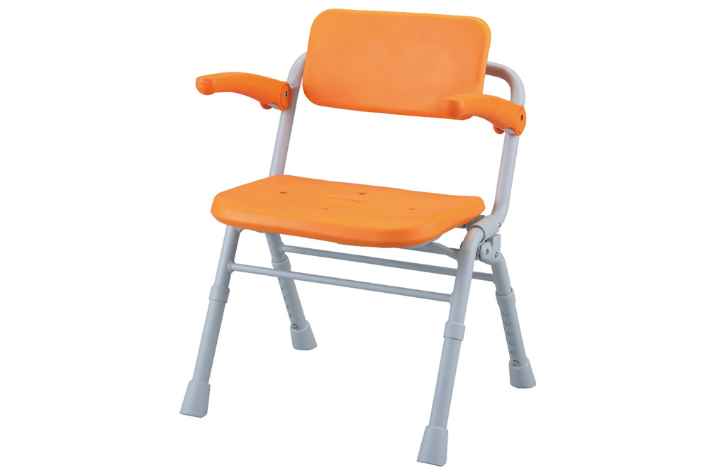 シャワーチェア[ユクリアAir] ワイドSPワンタッチ オレンジ