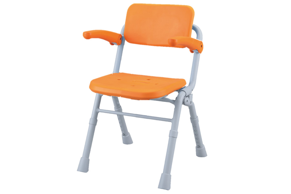 シャワーチェア[ユクリアAir] コンパクトSPワンタッチ オレンジ