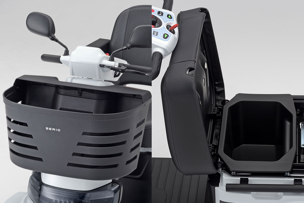 遊歩フジα 大型フロントバスケット、シート下収納ボックス