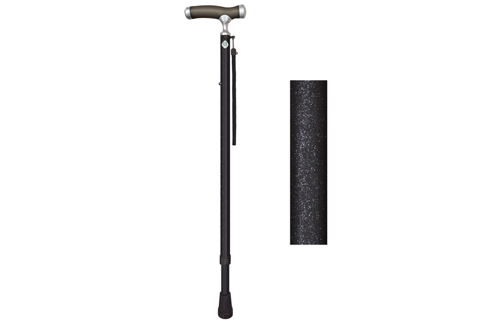 やわらかグリップステッキ ブラック